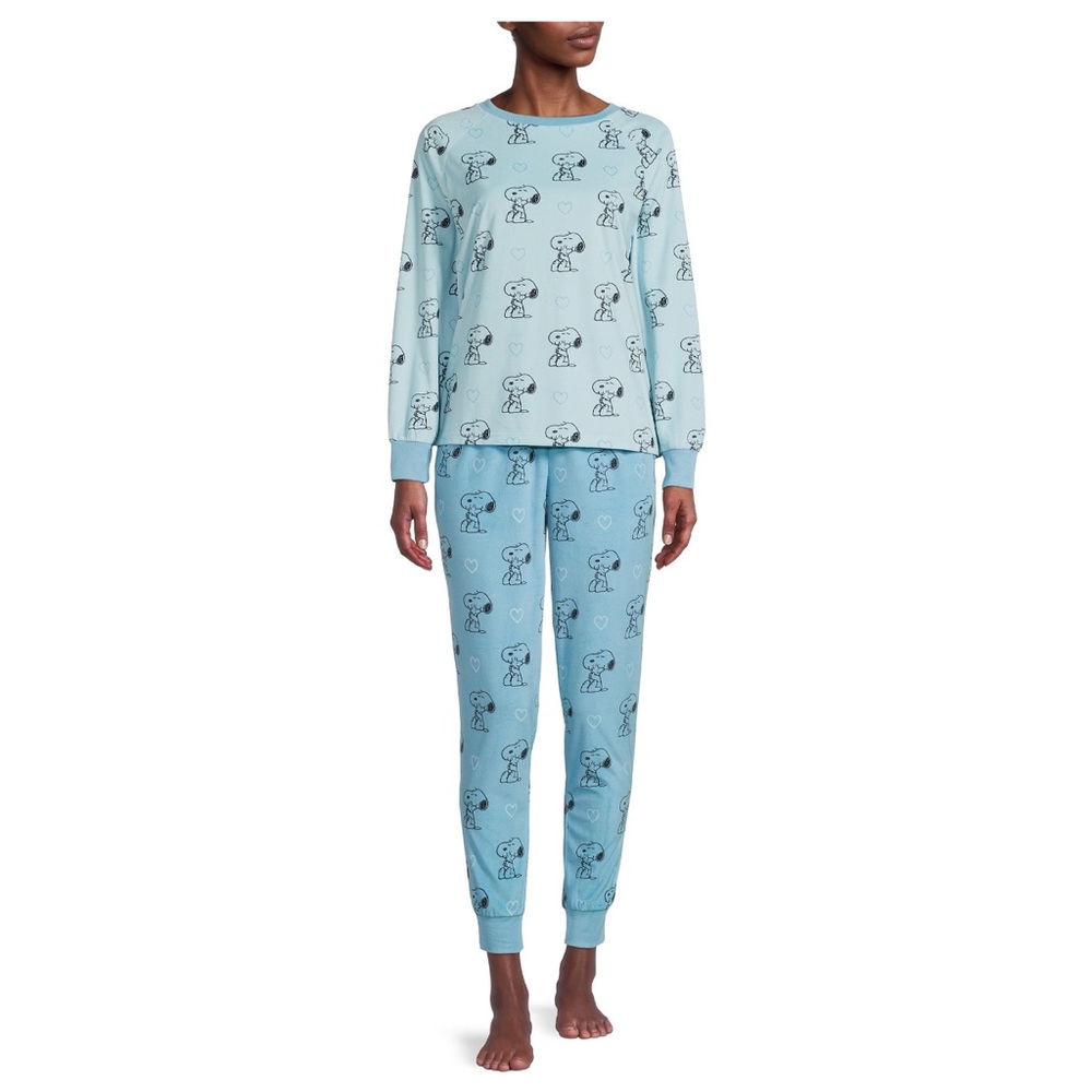 Peanuts Women’s Pajama Set, Blue - Picture 2 of 6